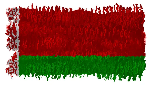 Прапор Білорусі, Білоруський прапор, пофарбований пензлем на суцільний фон, текстура фарби — стокове фото