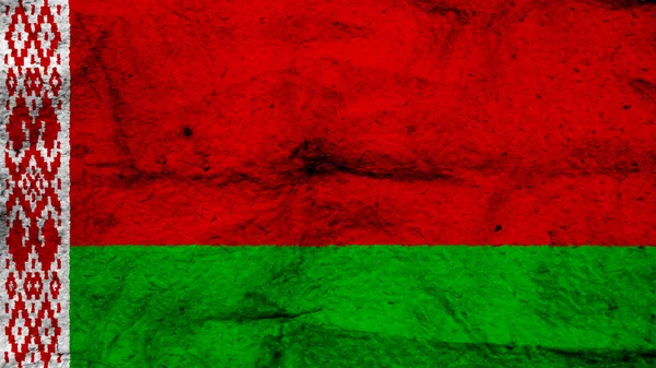 Bandeira da Bielorrússia, bandeira bielorrussa pintada em textura de lã — Fotografia de Stock