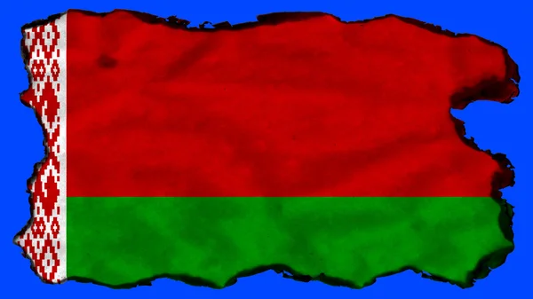 Flagge von Weißrussland, weißrussische Flagge auf Papier gemalt — Stockfoto