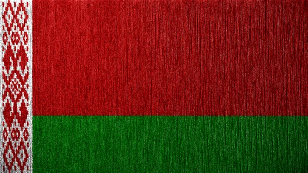 Flag of Belarus, Belarusian flag painted on metal texture — Stock Photo, Image