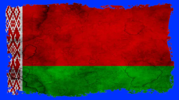 Fehéroroszország zászlaja, a papírtextúrán festett Fehérorosz zászló — Stock Fotó