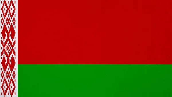 Flag of Belarus, Belarusian flag painted on paper texture — Stock Photo, Image