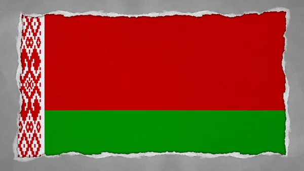 Flag of Belarus, Belarusian flag painted on paper texture — Stock Photo, Image