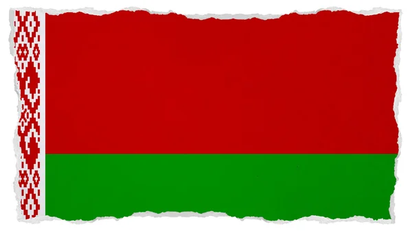 Flag of Belarus, Belarusian flag painted on paper texture — Stock Photo, Image