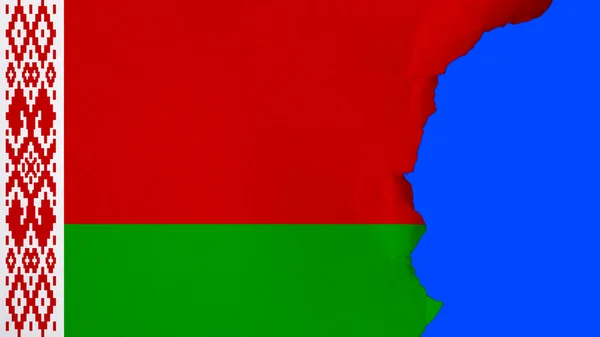 Flagge von Weißrussland, weißrussische Flagge auf Papier gemalt — Stockfoto