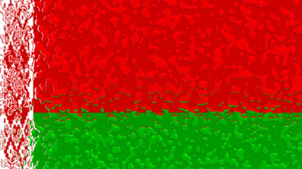 Drapeau de Biélorussie, drapeau biélorusse avec gouttes d'eau — Photo