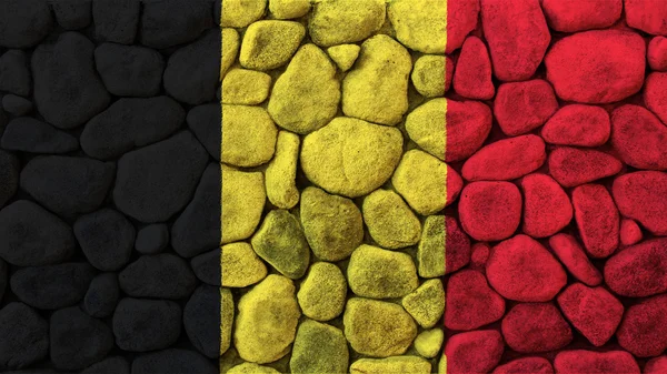 Bandeira da Bélgica, bandeira belga pintada sobre textura rupestre — Fotografia de Stock