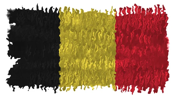 Flagge Belgiens, belgische Flagge mit Pinsel auf festem Hintergrund bemalt, pint Textur — Stockfoto
