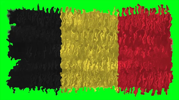 Bandera de Bélgica, Bandera belga pintada con pincel sobre fondo sólido, textura de pinta —  Fotos de Stock