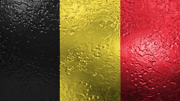 Bandiera del Belgio, Belgio bandiera dipinta su texture metallica — Foto Stock