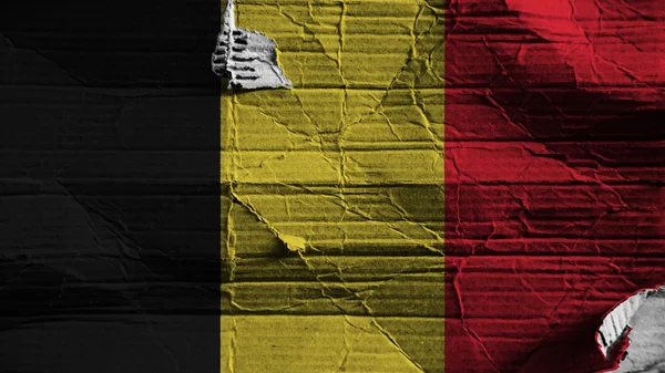 Flag of Belgium, Belgian flag painted on paper texture — Stock Photo, Image