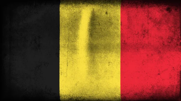 Bandeira da Bélgica, bandeira belga pintada sobre textura de papel — Fotografia de Stock