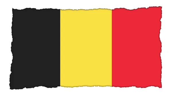 Flag of Belgium, Belgian flag painted on paper texture — Stock Photo, Image