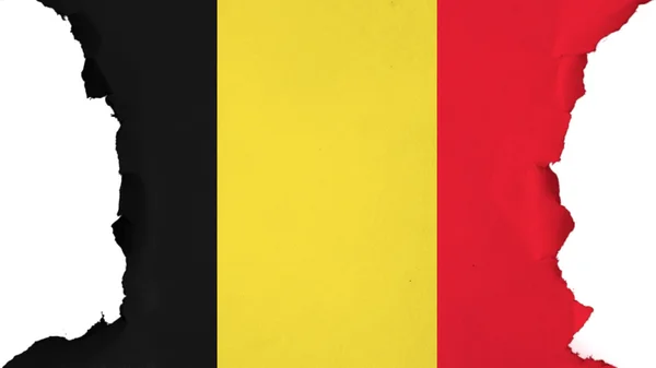 Bandeira da Bélgica, bandeira belga pintada sobre textura de papel — Fotografia de Stock