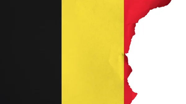 Vlag van België, Belgische vlag geschilderd op papier textuur — Stockfoto