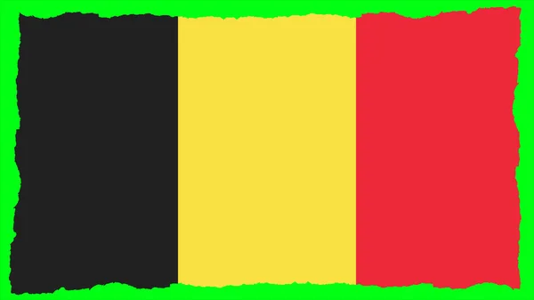 Flagge Belgiens, belgische Flagge auf Papier gemalt — Stockfoto