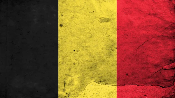 Bandeira da Bélgica, bandeira belga pintada sobre textura de papel — Fotografia de Stock