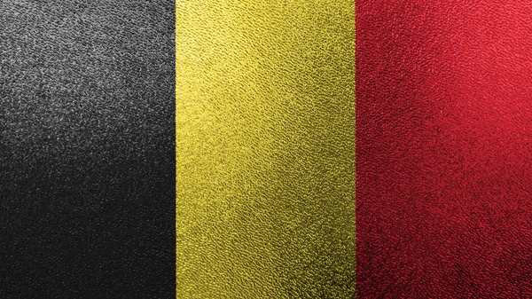 벨기에, 유리 텍스처에 그려진 벨기에 깃발의 국기 — 스톡 사진
