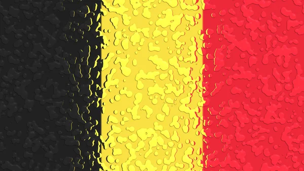 Flagge Belgiens, belgische Flagge mit Wassertropfen. — Stockfoto
