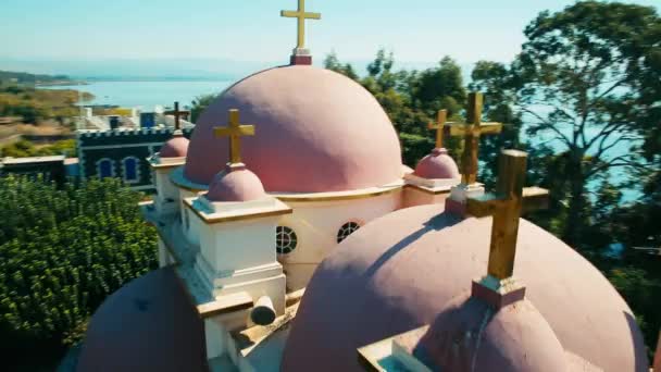 Greek Orthodox Church, Capernaum, Israel — Stock Video