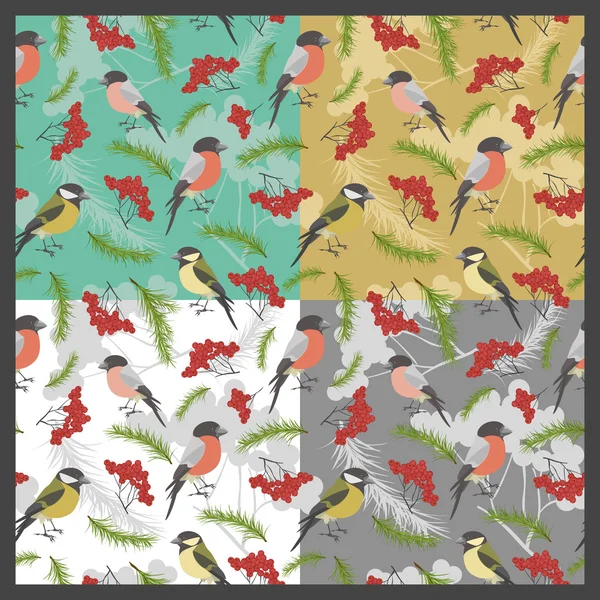 Vogels patronen set — Stockvector