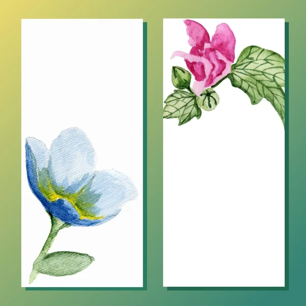 Akvarell blommig banners — Stock vektor