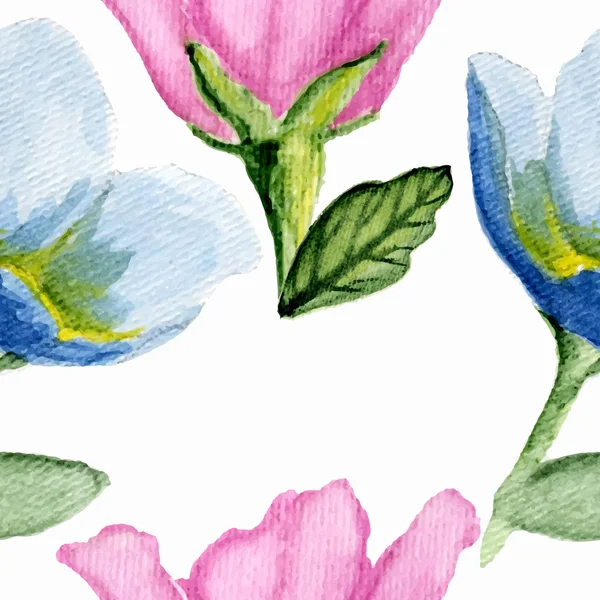 वॉटरकलर फुलांचा नमुना — स्टॉक व्हेक्टर