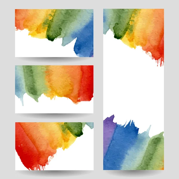 Acuarela arco iris banderas conjunto — Vector de stock