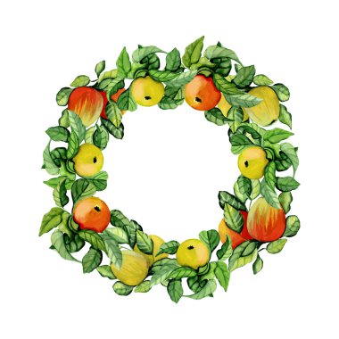 Olgun elma ile çerçeve