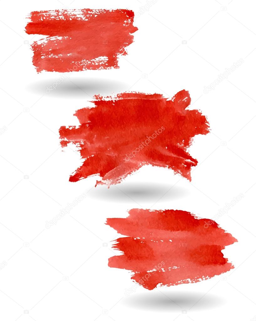 Watercolor red stains