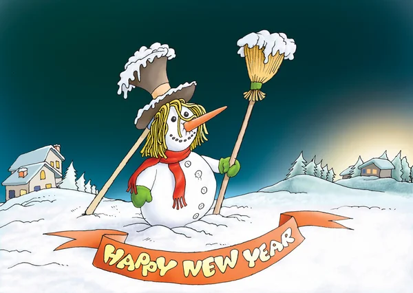 Homem de neve de Natal Imagens De Bancos De Imagens