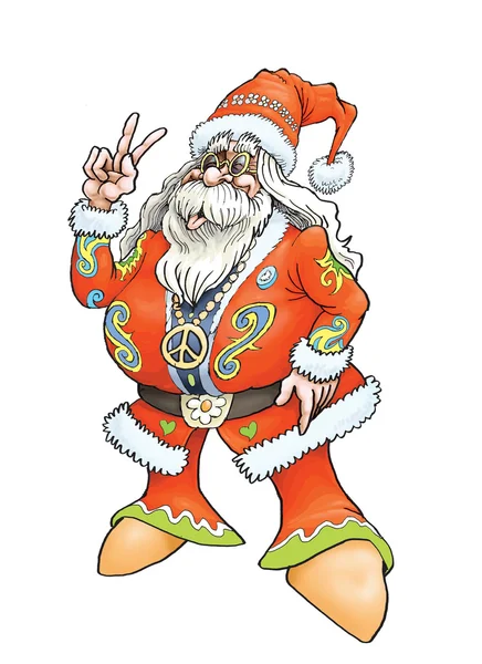 Hippie Babbo Natale — Foto Stock