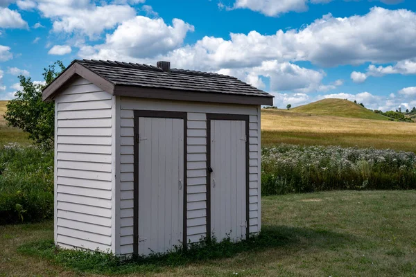 Double Outhouse Custer House Fort Abraham Lincoln State Park North — Stock Photo, Image