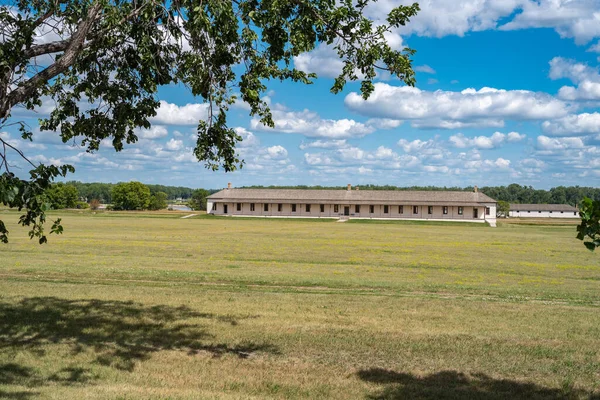 Caserne Militaire Fort Abraham Lincoln State Park Dans Dakota Nord — Photo