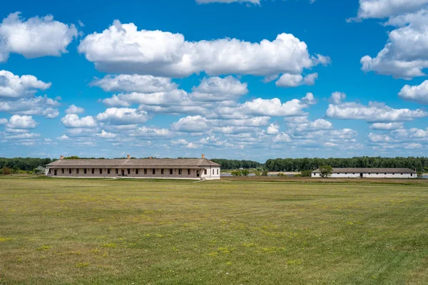 Armádní Kasárna Fort Abraham Lincoln State Park Severní Dakotě — Stock fotografie