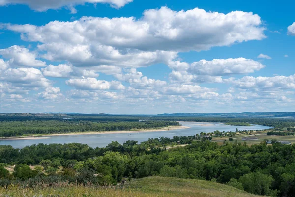 Вид Долину Реки Миссури Государственного Парка Форт Рансом Северной Дакоте Стоковая Картинка