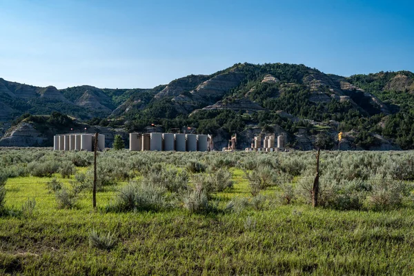 Oil Well Site Στη Βόρεια Ντακότα — Φωτογραφία Αρχείου