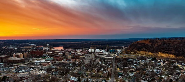 Dramatický Západ Slunce Nad Red Wing Minnesotě — Stock fotografie