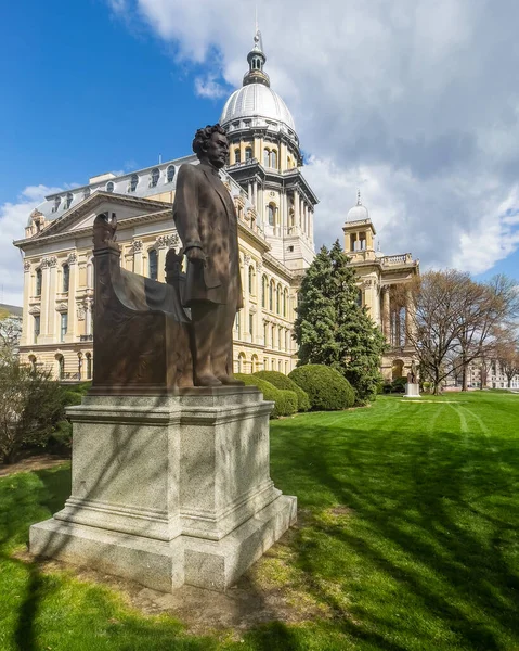 Estátua Governador Richard Yates Capitólio Estado Illinois Springfield — Fotografia de Stock