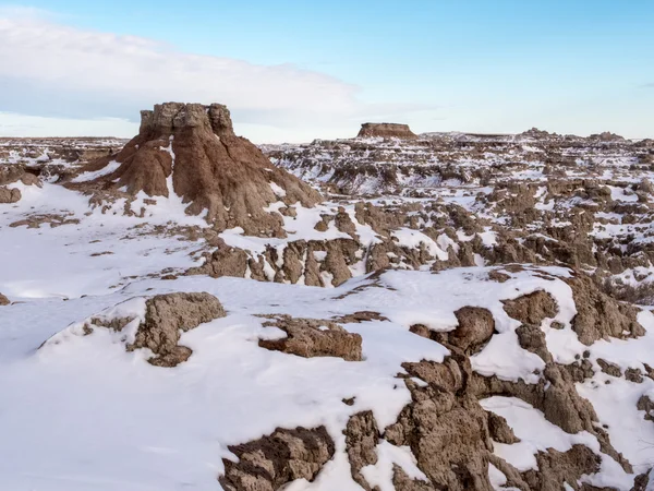 Butte στην Badlands το χειμώνα — Φωτογραφία Αρχείου