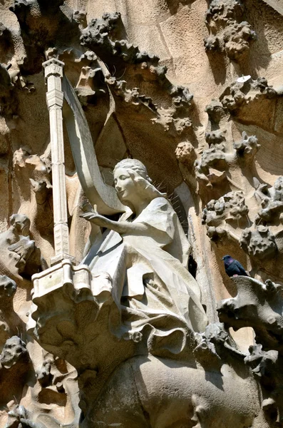 Detale architektoniczne kościoła Sagrada Familia. Barcelona, Katalonia, Hiszpania — Zdjęcie stockowe