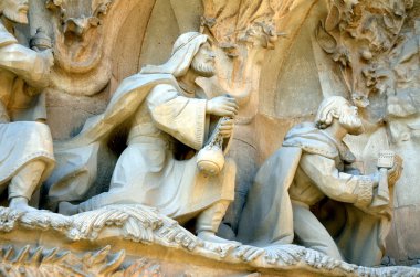 İsa'nın Doğuşu cephe la sagrada familia Barcelona içinde