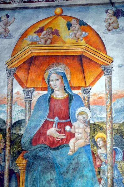 Detail of a fresco in a medieval church — Stock Photo, Image