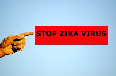 Zika virüs dur işareti uyarı illüstrasyon