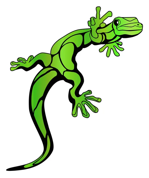 Decorative green lizard — Stock Vector