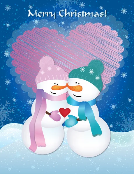 Liefde sneeuwmannen — Stockvector