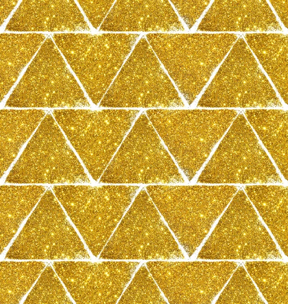 Sfondo con triangoli di glitter dorato, motivo senza cuciture — Foto Stock