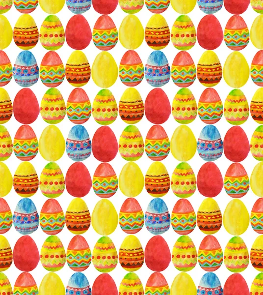 Modello senza soluzione di continuità con colorati acquerello uova di Pasqua — Foto Stock