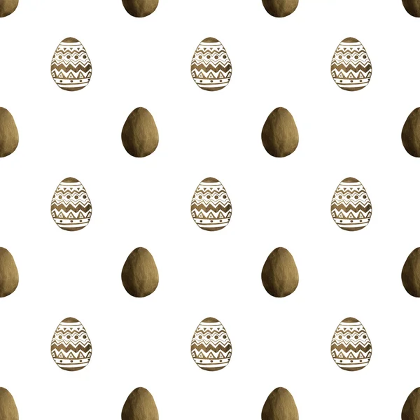 흰색 바탕에 검은 진주 부활절으로 원활한 패턴 계란 — 스톡 사진