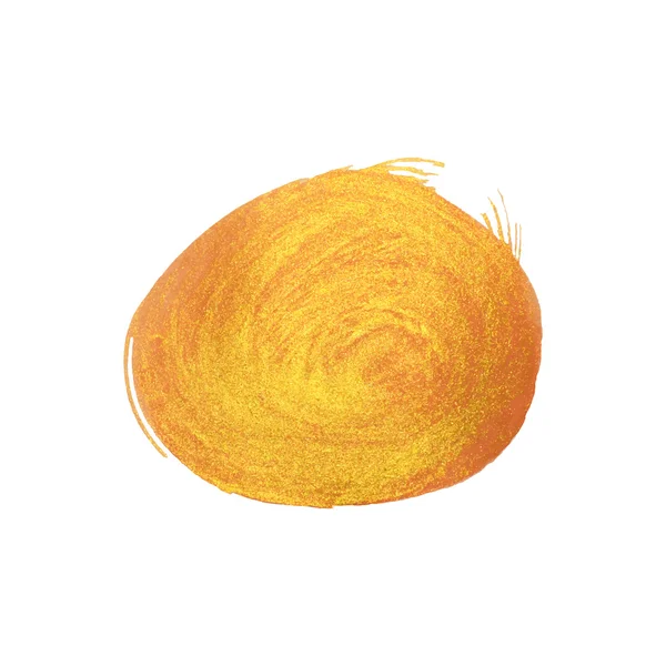Goldener Farbtupfer auf weißem Hintergrund, Vektor-Illustration — Stockvektor